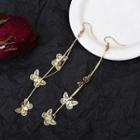 Cutout Butterflies Threader Earrings Ae1118 - Butterfly - Gold - One Size