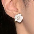 Flower Faux Pearl Glaze Earring 1 Pair - White - One Size