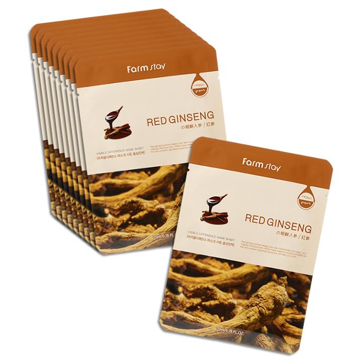Farm Stay - Visible Difference Mask Sheet (red Ginseng) 10 Pcs