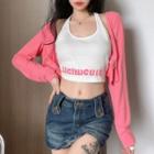 Set: Lettering Halter Top + Light Jacket
