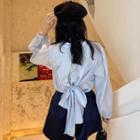 Bow-back Balloon-sleeve Shirt