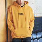 Lettering-embroidered Boxy-fit Hoodie
