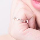 925 Sterling Silver Leaves Open Ring