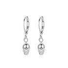 Fashion Personality Skull Earrings With Cubic Zirconia Silver - One Size
