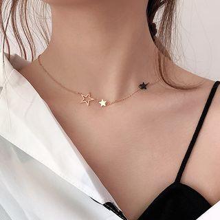 Stainless Steel Star Choker Rose Gold - One Size