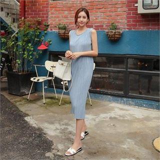 Sleeveless Ribbed Long Dress