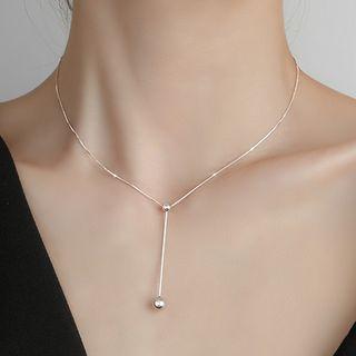 Bead Pendant Layered Sterling Silver Choker Necklace