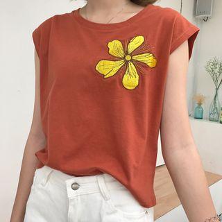 Embroidered Loose-fit Tank Top