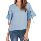 Plain Ruffled Trim Top