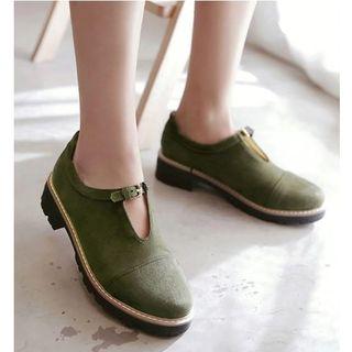 Buckled Faux-suede Flats
