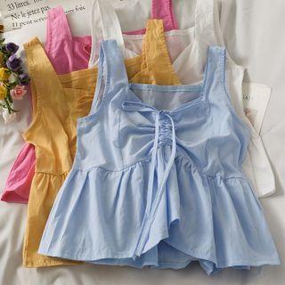 Drawstring Peplum Tank Top In 6 Colors