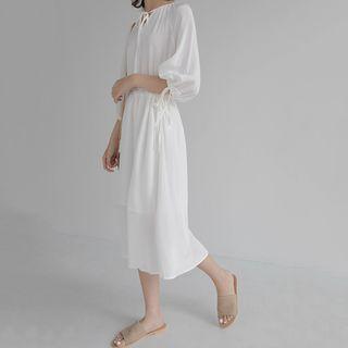 Lace-up 3/4-sleeve Dress