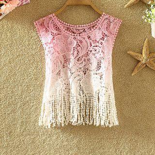 Fringed Lace Top