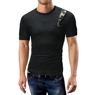 Short-sleeve Camo Print Top