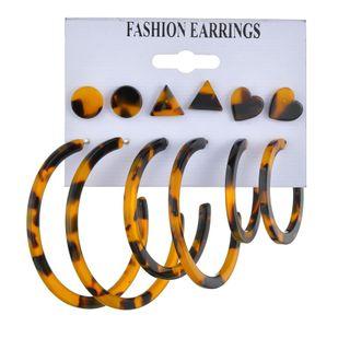 Amber Ear Stud And Earring Set Set Of 6 Pairs - As Shown In Figure - One Size