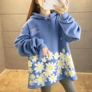 Flower Printed Oversized Hoodie