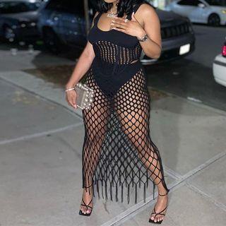 Perforated Maxi Skirt