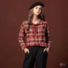 Lace-up Plaid Shirt