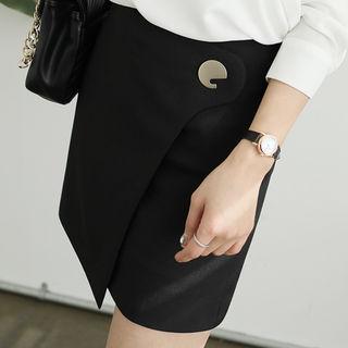 Inset Shorts Buckled Wrap-front Skirt (2 Designs)
