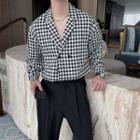 Double Breasted Houndstooth Shirt