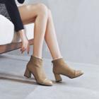 Fleece-lining Chunky-heel Ankle Boots
