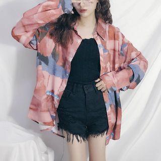 Printed Shirt Pink & Blue - One Size