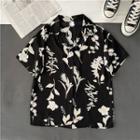 Short-sleeve Plant Print Shirt