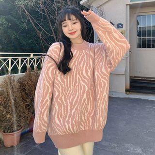 Zebra Pattern Jacquard Sweater