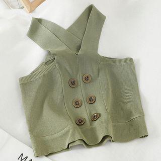 Button Detail Knit Tank Top