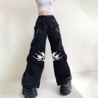 Low Waist Pocket Detail Boot-cut Pants