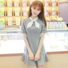 Short-sleeve Ruffle Trim Mini Dress