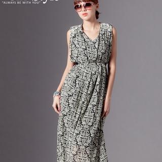 Sleeveless Printed Maxi Dress