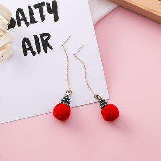 Christmas Tree Hairball Earring As Shown In Figure - One Size