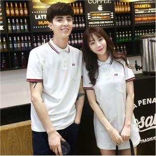 Couple-matching Short-sleeve Polo Shirt / Mini A-line Polo Shirt Dress