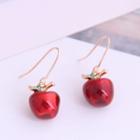 Glaze Apple Dangle Earring 1 Pair - Red - One Size
