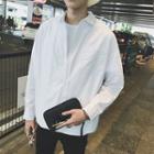 Plain Long-sleeve Dip-back Shirt