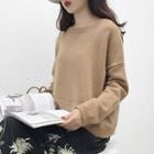 Long-sleeve Drop-shoulder Knit Top