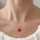 Glaze Cherry Pendant Necklace Gold - One Size