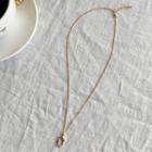 Oval Pendant Chain Necklace Gold - One Size