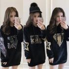 Sequined Drawstring Hoodie