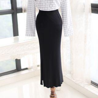 Plain Pencil Knit Skirt