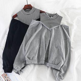 Mock Two-piece Cutout Sweatshirt