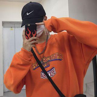Lettering Pullover Tangerine - One Size