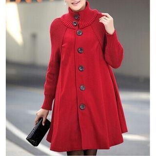 Turtleneck Button Coat