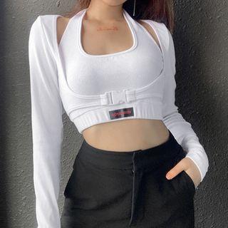 Set: Plain Shrug + Cropped Tank Top