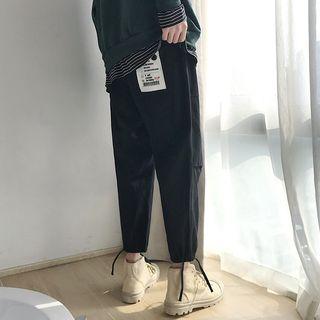 Lettering Applique Slim Fut Cargo Pants