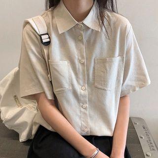 Dual-pocket Cargo Shirt As Shown In Figure - One Size