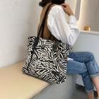 Zebra Print Tote Bag As Shown In Figure - One Size