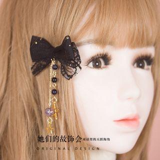 Bow-accent Star-drop Hair Clip