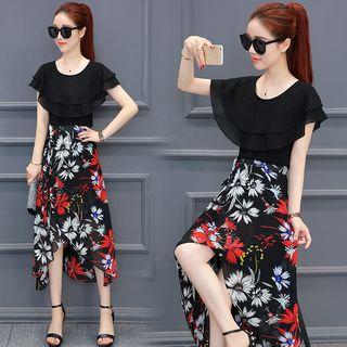 Set: Ruffle Top + Floral Skirt